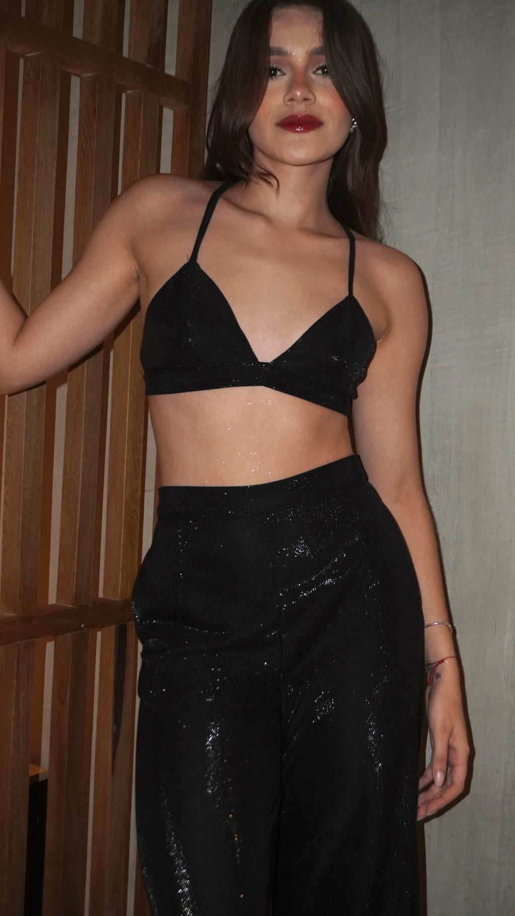 Crop Top Shine Negro