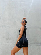 Vestido Rib Negro Filete