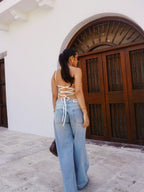 Blusa Asimetrica Lino Blanca