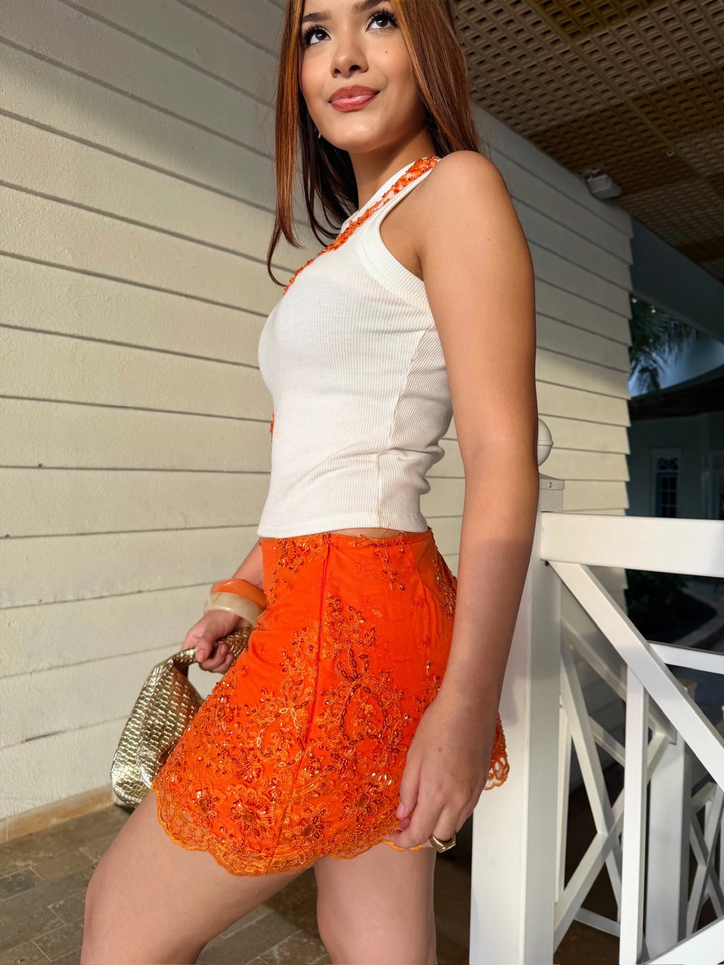 Falda Orange Shine