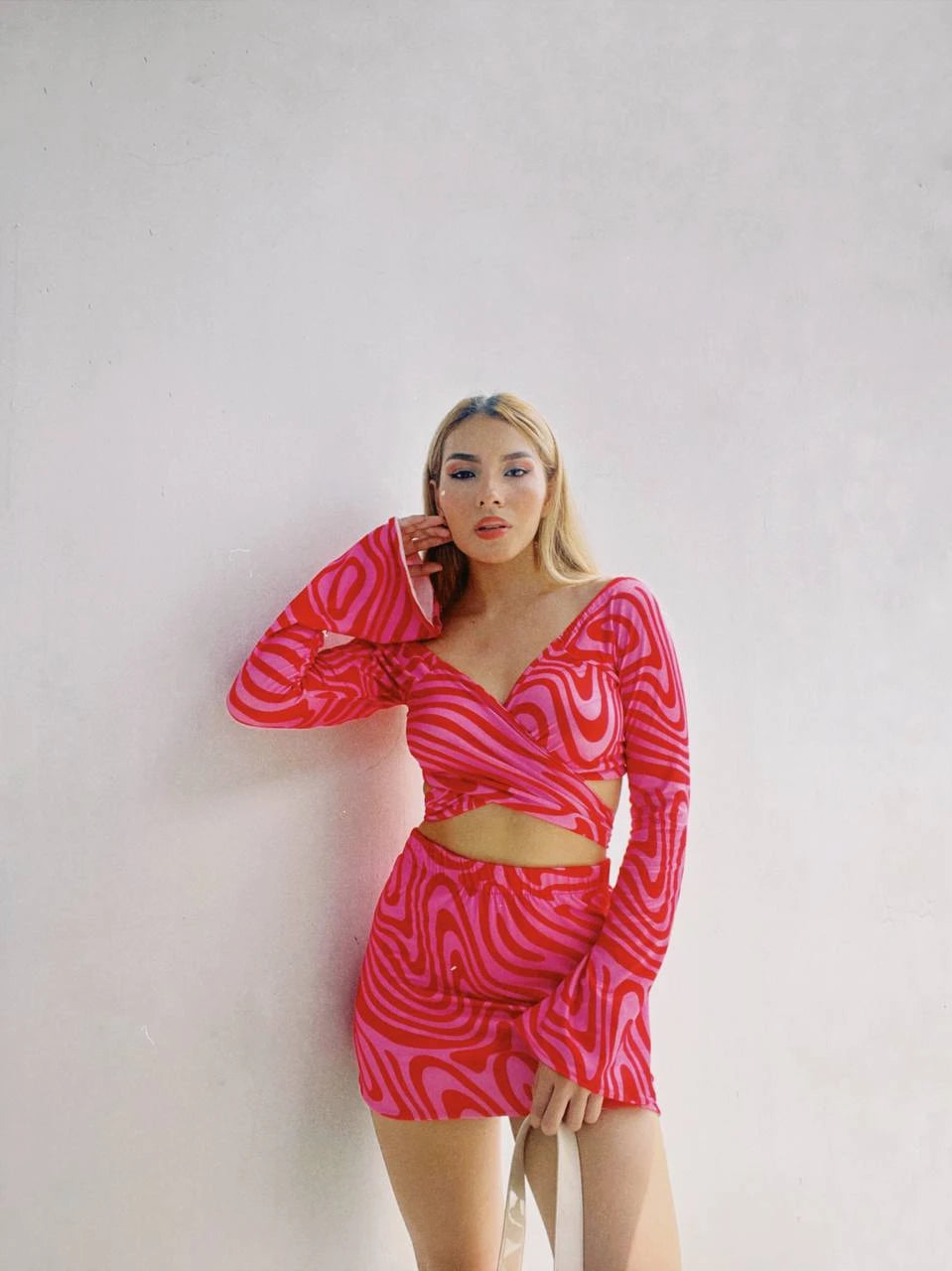 Set Retro ondas fucsia