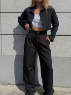 Blazer Crop Negro