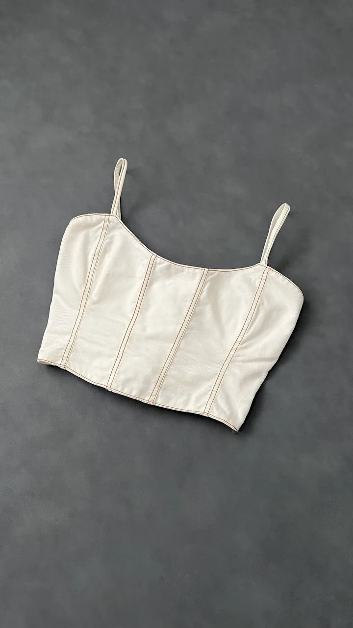 Corset Pespuntes Beige