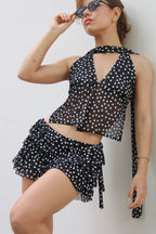 Falda Short Polka Dots Negra
