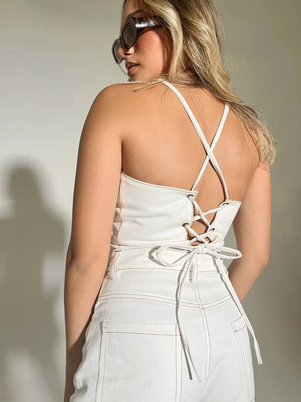 Corset Pespuntes Beige