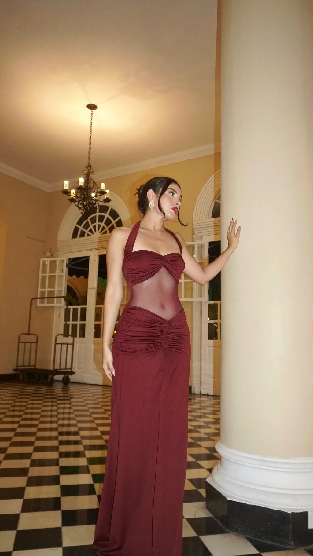 Body Mesh Nudo Vinotinto