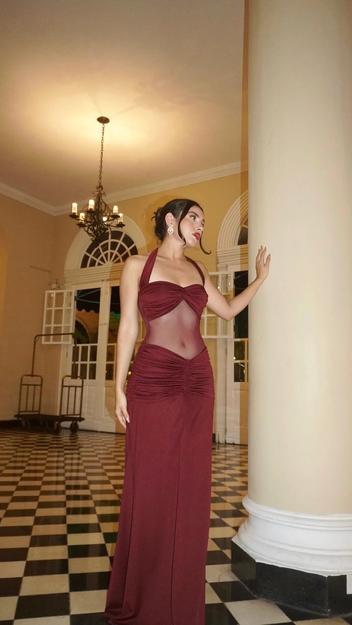 Body Mesh Nudo Vinotinto