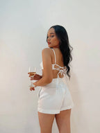 Falda Short Blanca Brillante