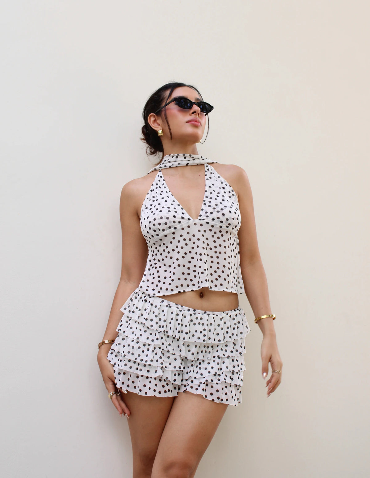 Blusa Polka Dots Blanca