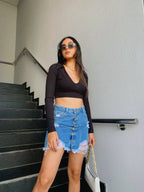 Falda Denim Botones