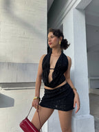 Mini Falda Short Shine Negra