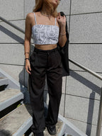 Crop Top White Faces