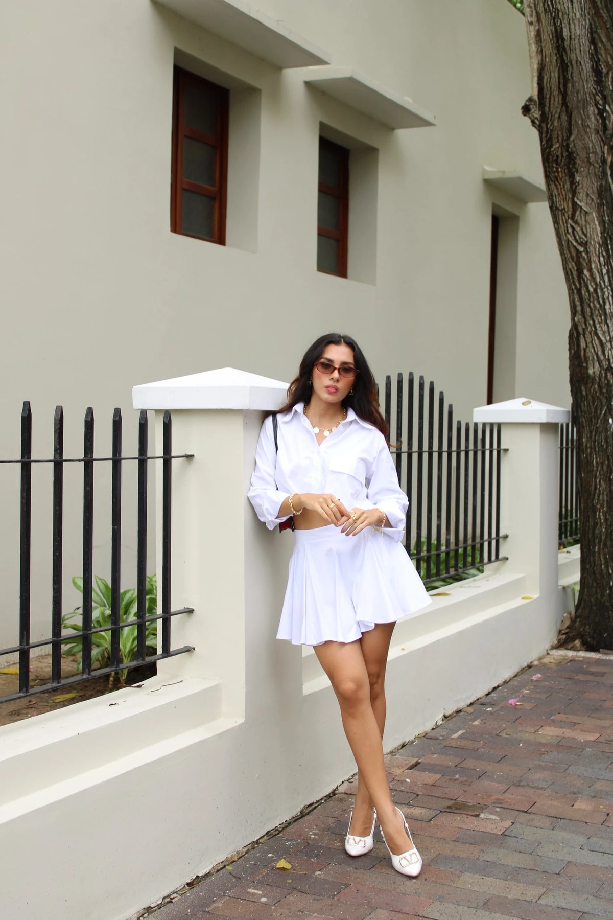 Falda Short Blanca Vuelo