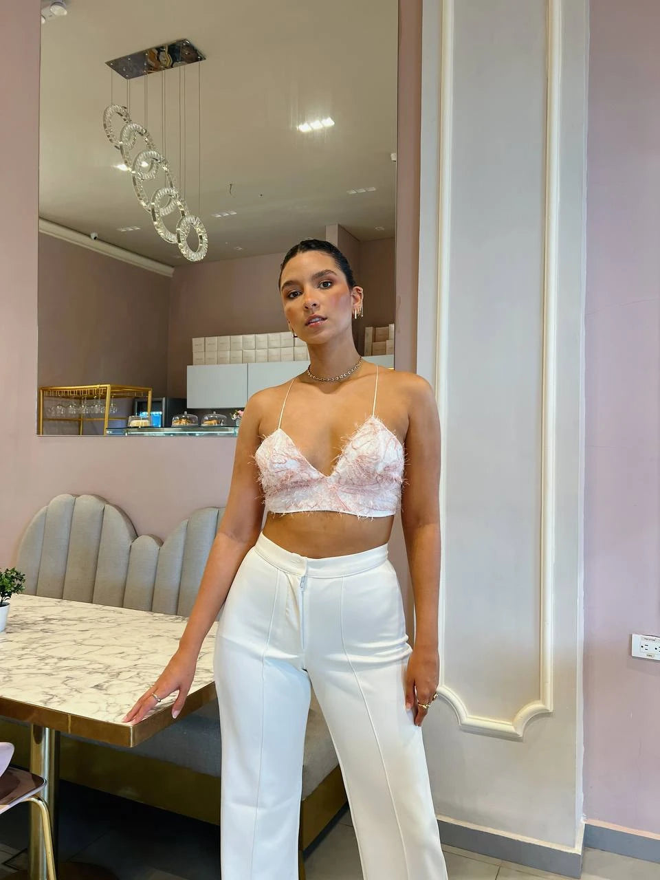 Crop Top Feels Malla Rosado