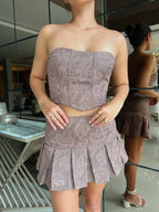 Corset Jacquard Cafe