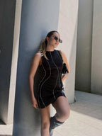 Vestido Rib Negro Filete