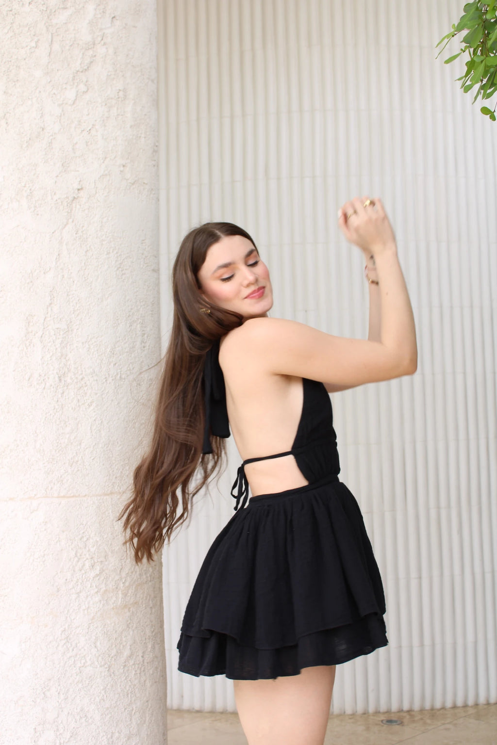Vestido Negro Lino Boleros