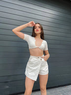 Falda Short Drill Beige