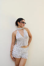 Falda Short Polka Dots Blanca