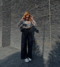 Pantalon Wide Leg Drill Negro