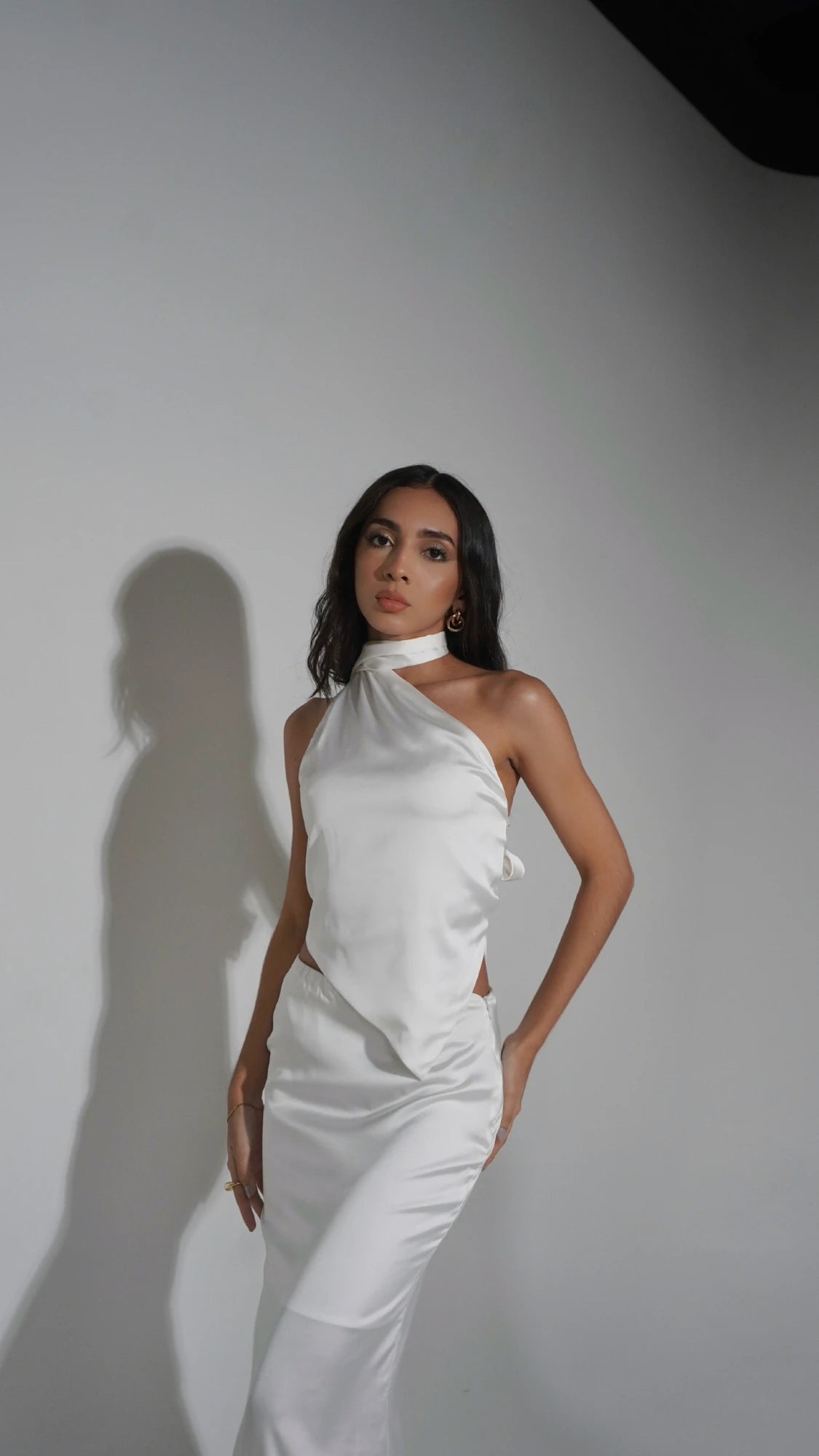 Blusa Seda Irregular Blanca