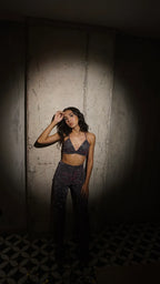 Crop Top Shine Gris Plomo