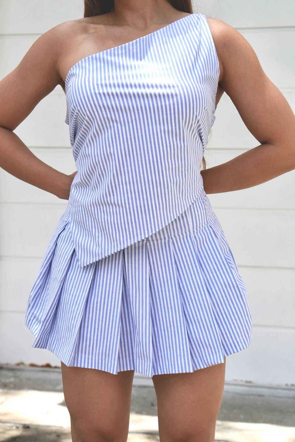 Blusa Asimetrica Rayas Azul