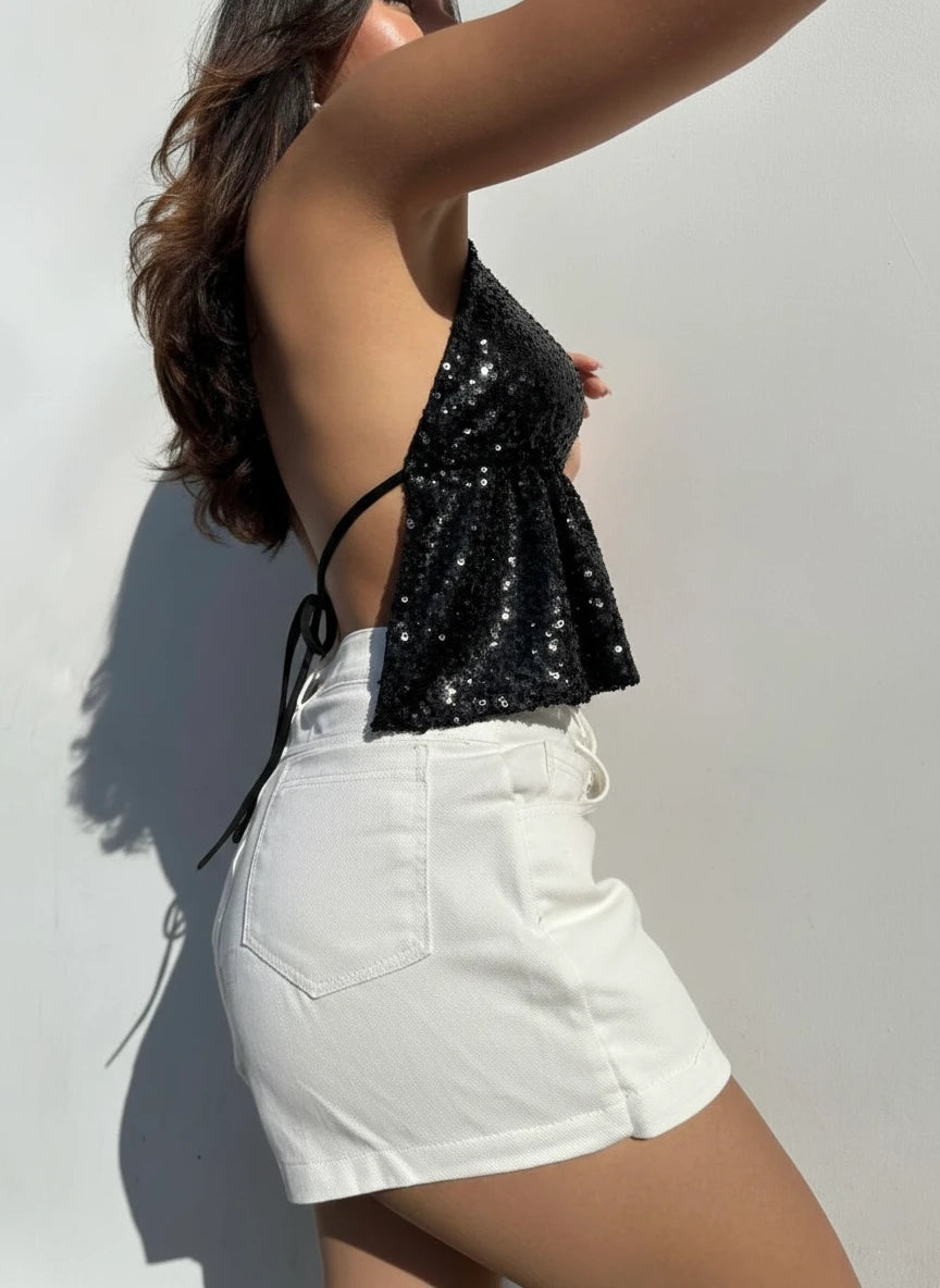 Top Shine Scarf Negro