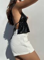 Top Shine Scarf Negro