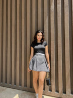 Falda Short Preppy Gris