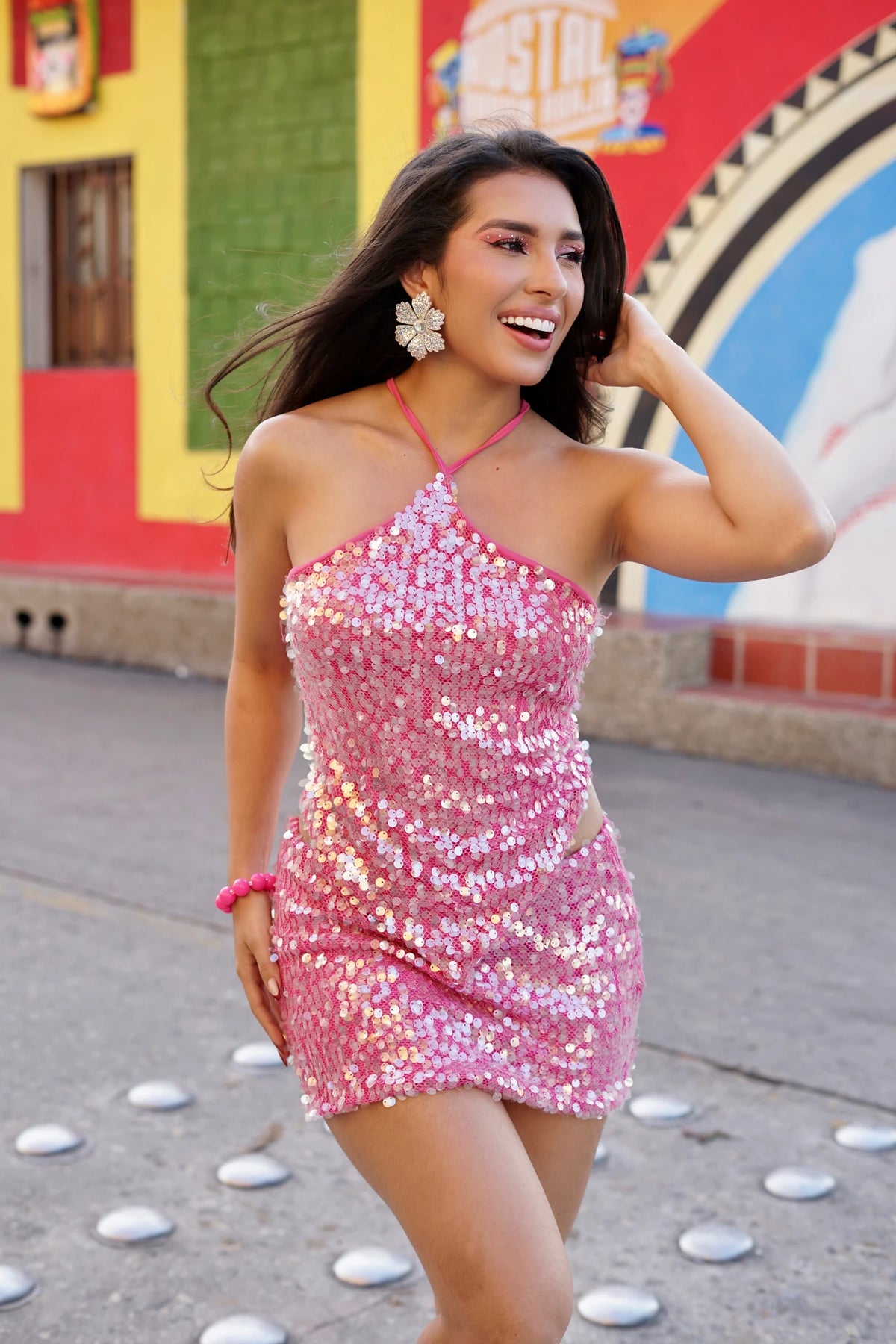 Top Lentejuelas Fucsia