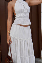 Falda Cloud Lino Blanca