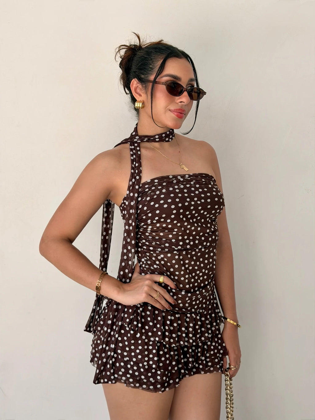 Blusa Strapple Polka Dots Cafe