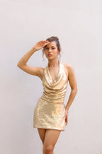Blusa Bib Shine Dorada