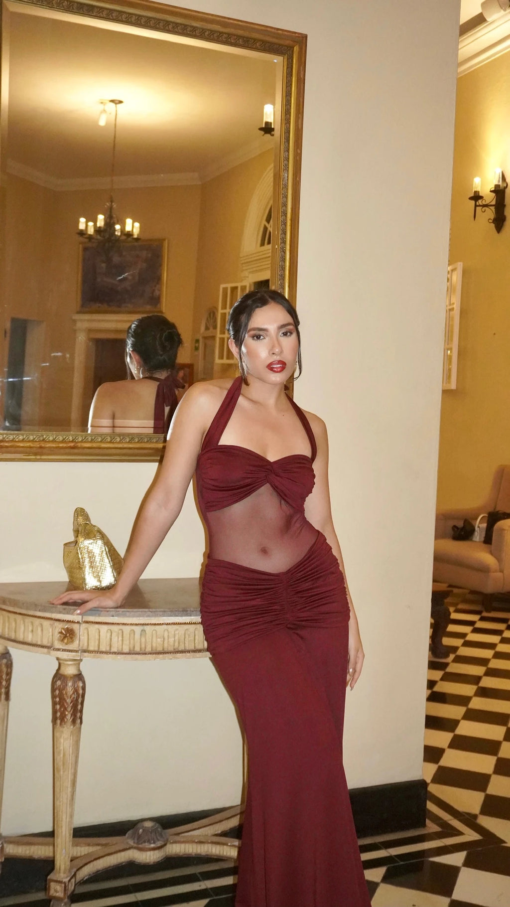 Body Mesh Nudo Vinotinto