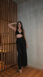 Crop Top Shine Negro