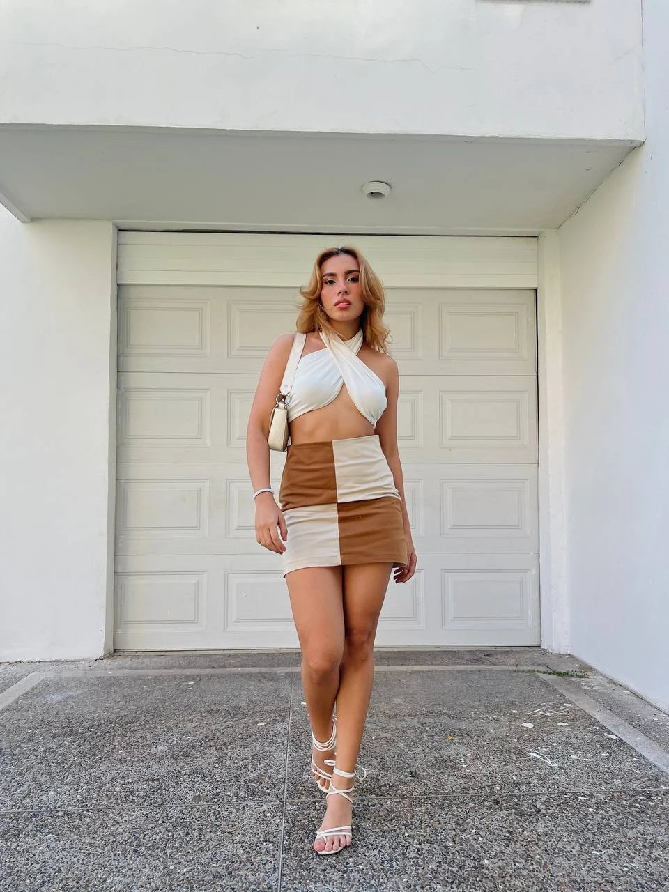 Falda Dos Tonos Nude