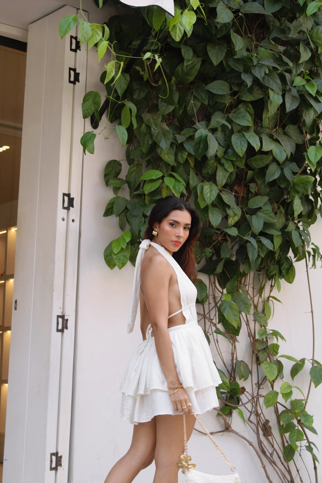 Vestido Blanco Lino Boleros