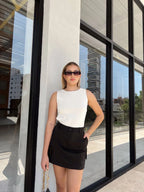 Falda Short Cargo Negra