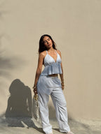 Pantalon Rayas Azul