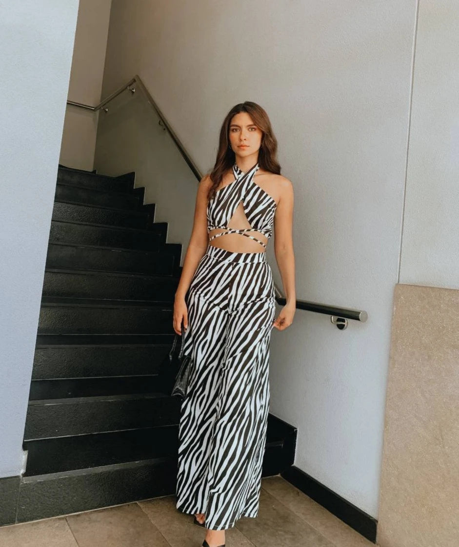 Pantalon Palazzo Zebra