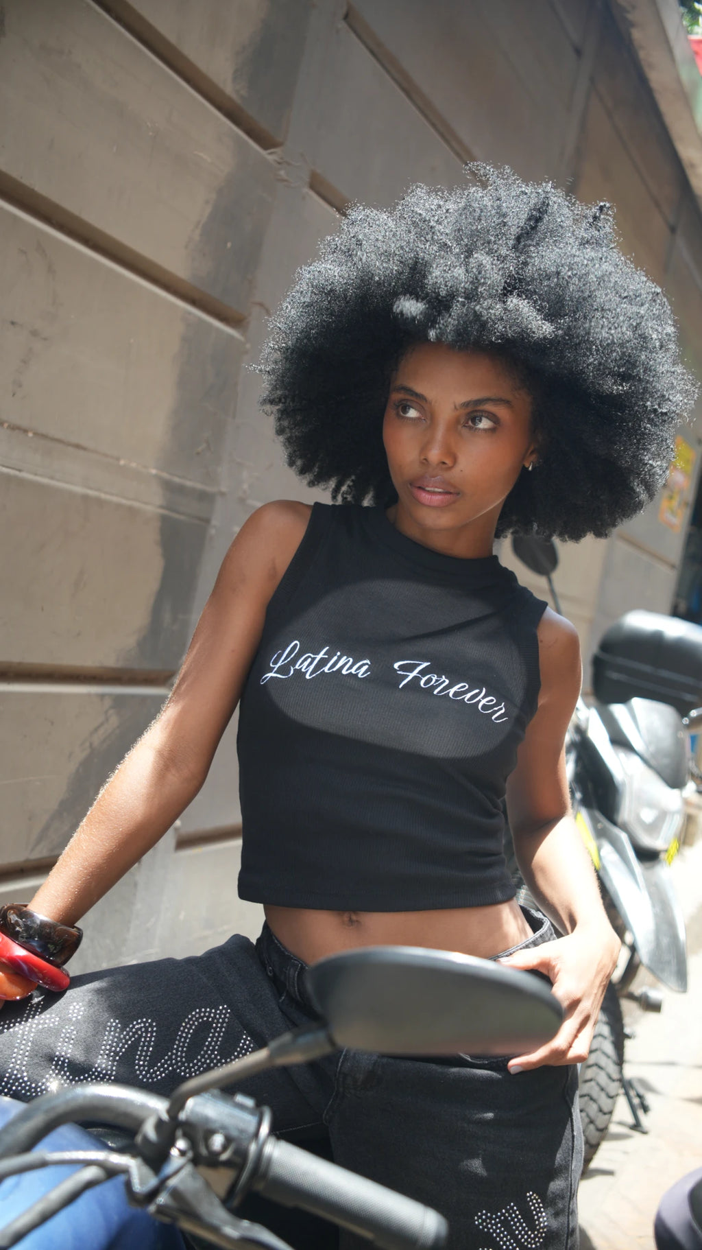 Tank Top Latina Forever Negro