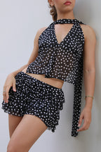 Falda Short Polka Dots Negra