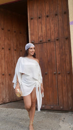 Blusa 7 Ways Lino Blanca