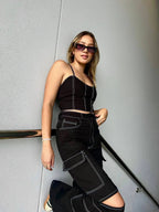 Corset Pespuntes Negro