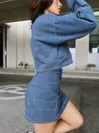 Falda Short Cargo Drill Stretch