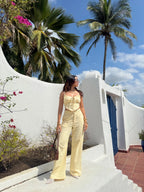 Blusa Lino Amarillo Pastel