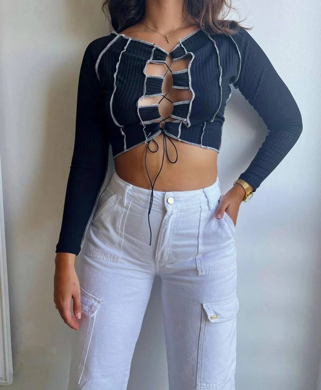 Blusa Black White Lines
