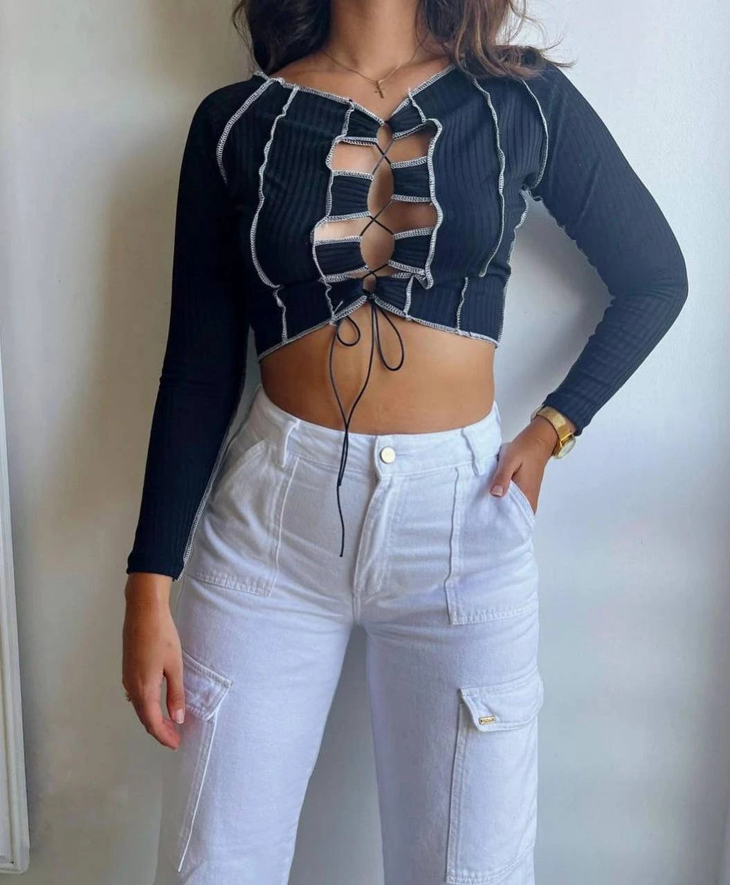 Blusa Black White Lines