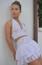 Falda Short Encaje blanca